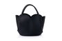 Lucky Bees Arden - Bolsa de Hombro Negra de Cuero de Polivinilo para Mujer, Elegante y Versátil
